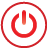 Button Power red icon