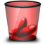 Trash Full black red icon