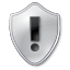 Warning shield grey icon