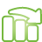 Chart Bar Down green icon