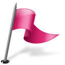 Map Marker Flag 3 Right Pink-128