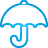 Umbrella blue icon