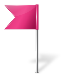 Map Marker Flag 4 Left Pink
