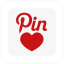 Square Pin Love icon
