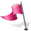 Map Marker Flag 3 Left Pink icon